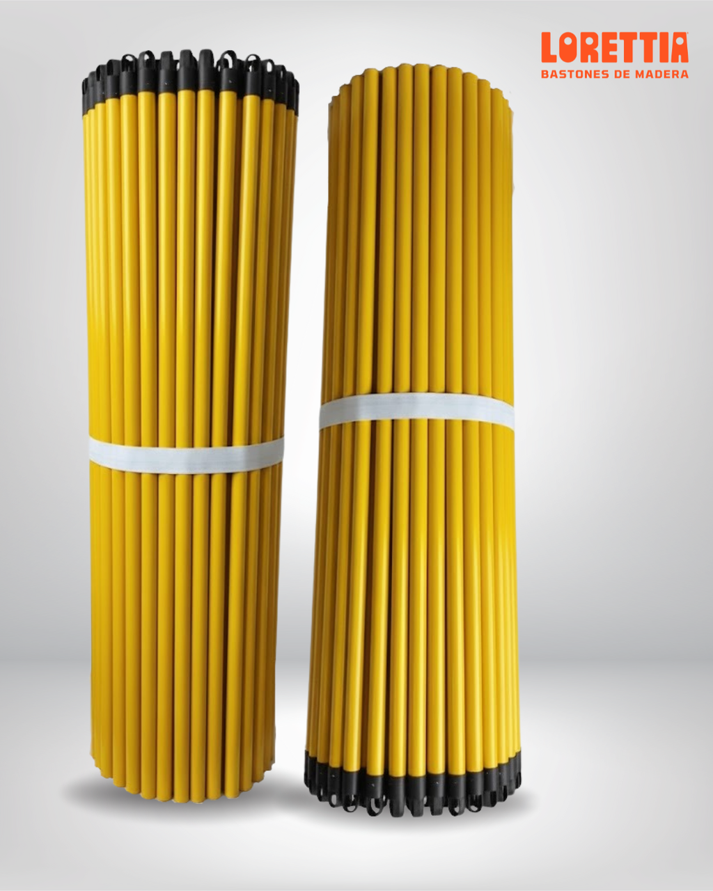 Paquete de 100 Bastones de PVC amarillo con rosca de 7/8 (Mexicana)