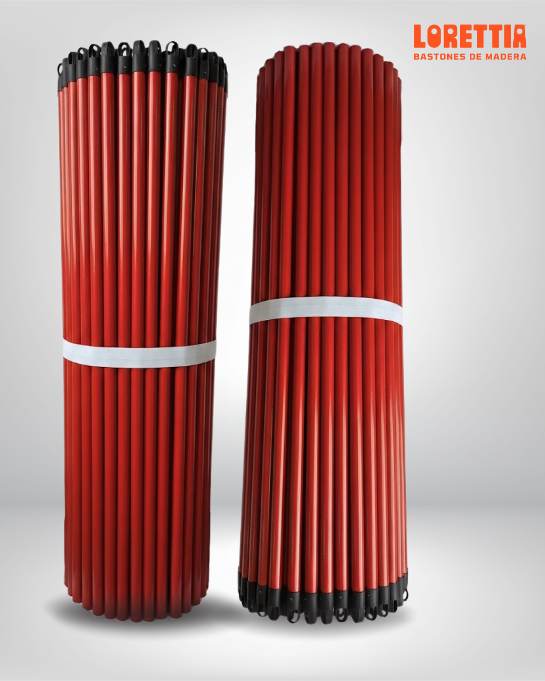 Paquete de 100 Bastones de PVC rojo con rosca de 7/8 (Mexicana)